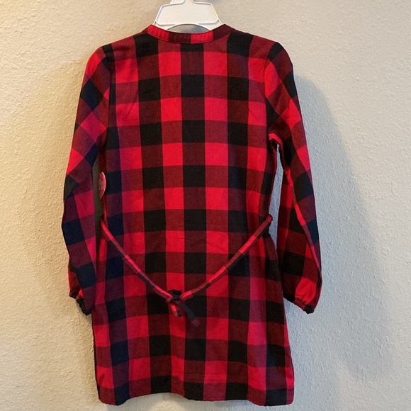 OUAC: The Children’s Place Buffalo Plaid Check Tie Back Long Sleeve Dress - Picture 5 of 11